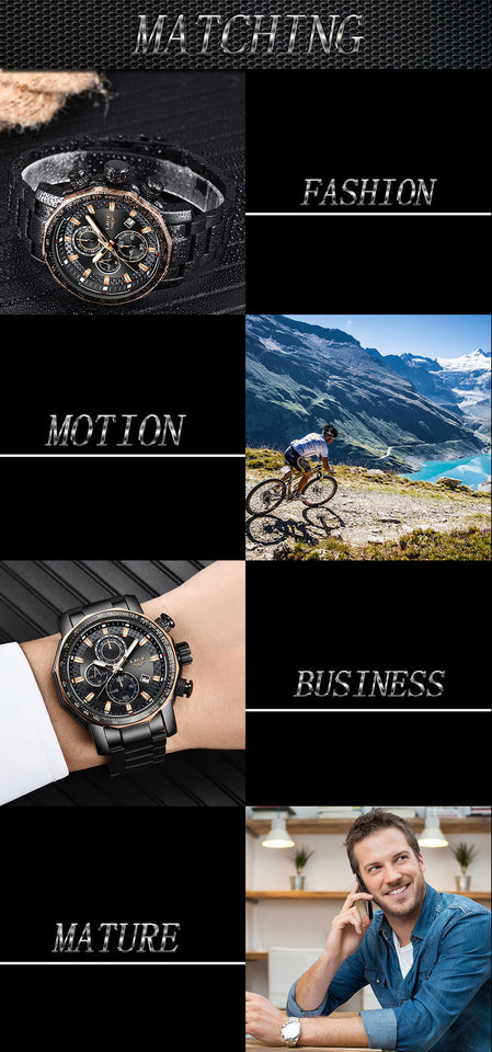 Relogio Masculino LIGE Mens Steel Quartz Waterproof Watch