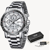 Relogio Masculino LIGE Mens Steel Quartz Waterproof Watch